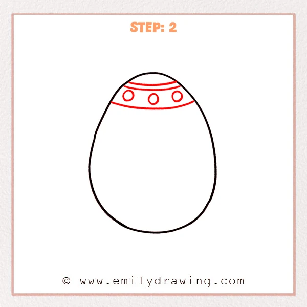 how to draw an easter egg - Step 2